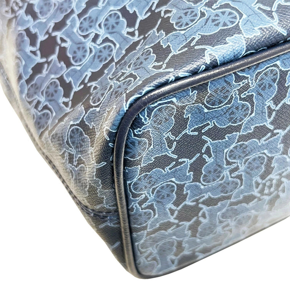 CELINE Sulky Leather Tote Bag Blue Carriage Charm - Picture 8 of 10